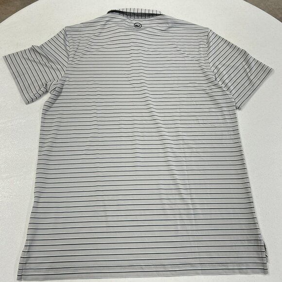 Vineyard Vines Performance OTG MED Palmero Polo Shirt Striped Shirt Beige Gray T - Picture 6 of 6